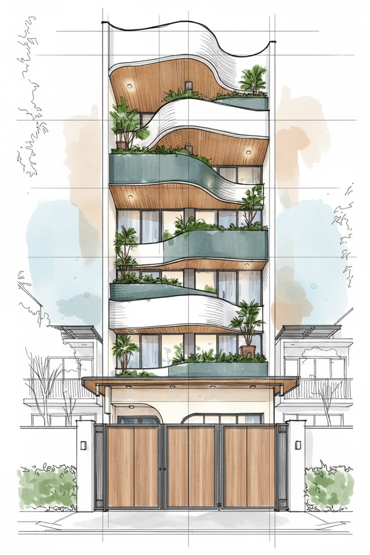 Wave balcony sketch